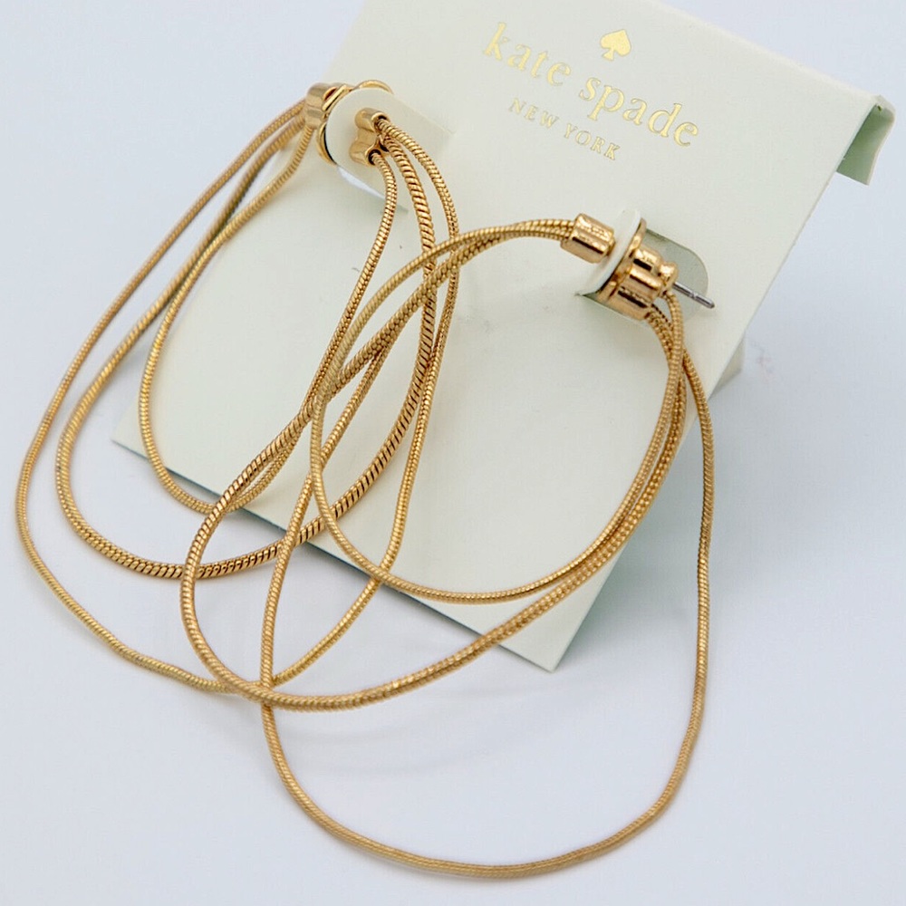 Kate Spade ♠️ “Know The Ropes” Large Snake-Chain Hoop Earrings - Picture 2 of 6